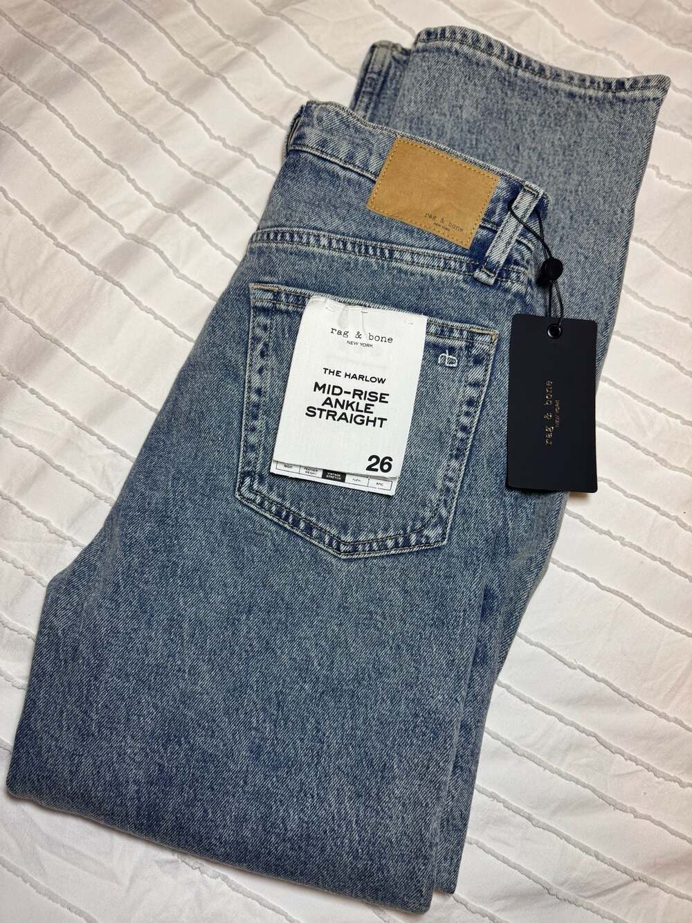 NEW Rag & Bone Harlow Mid-Rise Ankle Straight Jeans in Amity, Size 26 - Picture 8 of 8